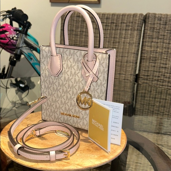 Michael Kors Beige and Pink Mini Crossbody Bag - Picture 1 of 6
